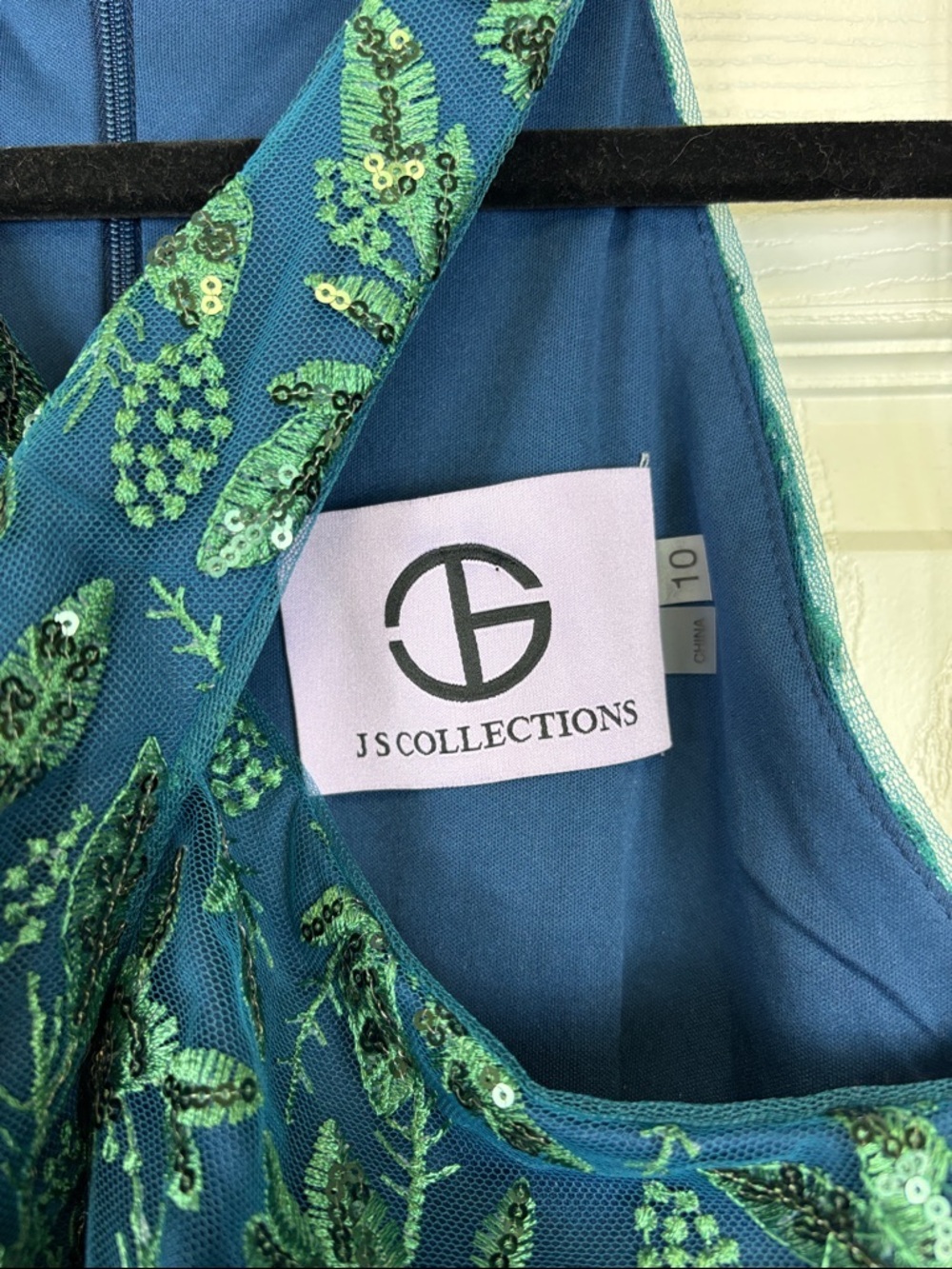 NWT JS Collections Rebecca keyhole column gown sz 10 - Picture 7 of 13